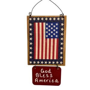 Do Not Disturb and God Bless America Doorknob Reversible Hanger